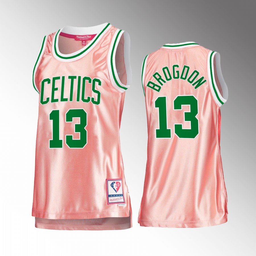 Malcolm Brogdon Boston Celtics Rose Gold Jersey #13 Pink Hardwood Classics Women's Tank