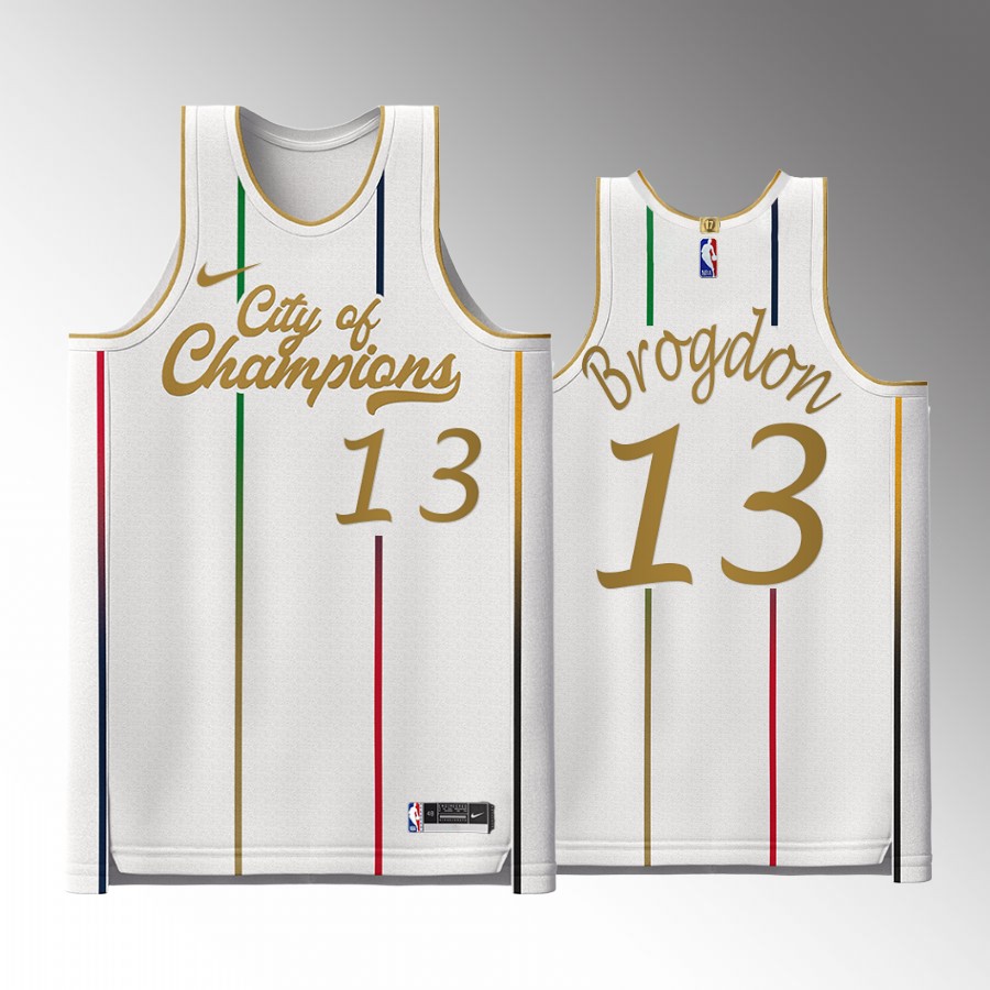 Malcolm Brogdon Boston Celtics White #13 Jersey City of Champions Win 40