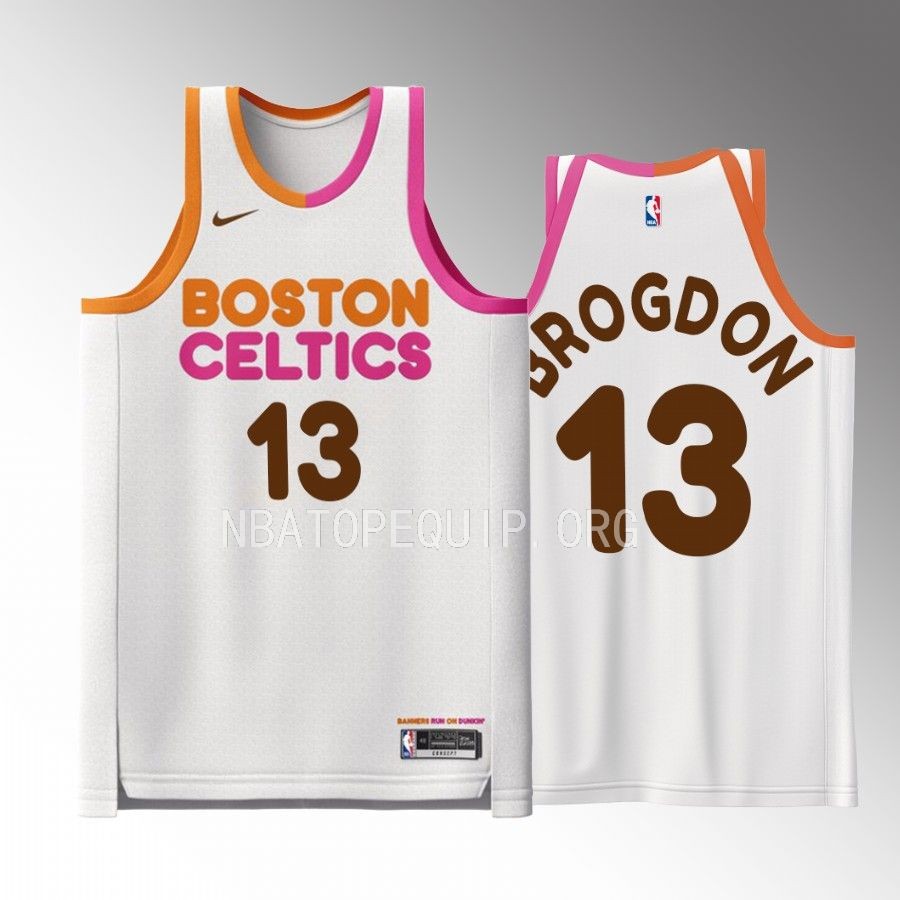 Malcolm Brogdon Dunkin Donuts Boston Celtics #13 White Jersey Special