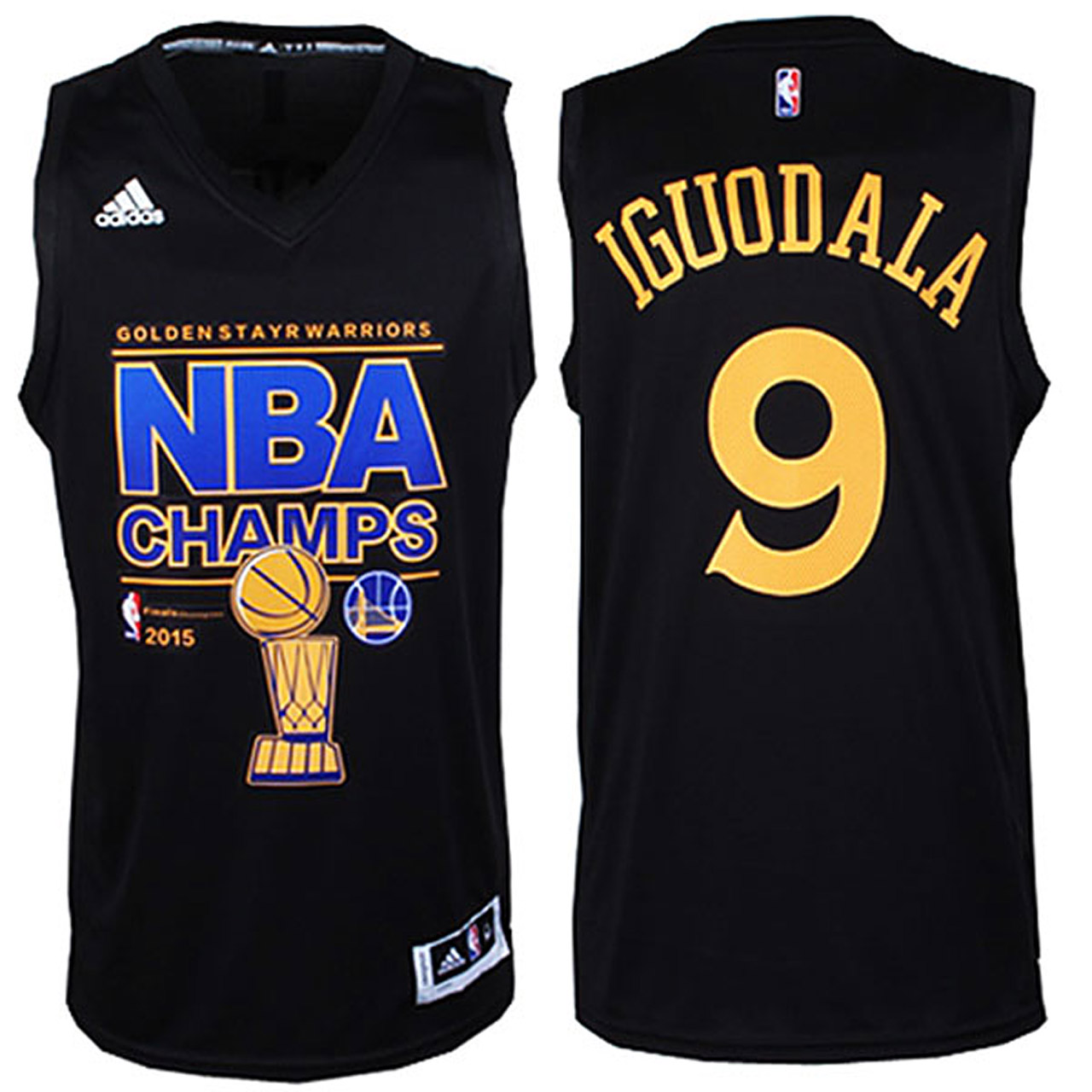 Male 2015 NBA Finals Champions Warriors #9 Andre Iguodala 2014-15 New Swingman Black Jersey