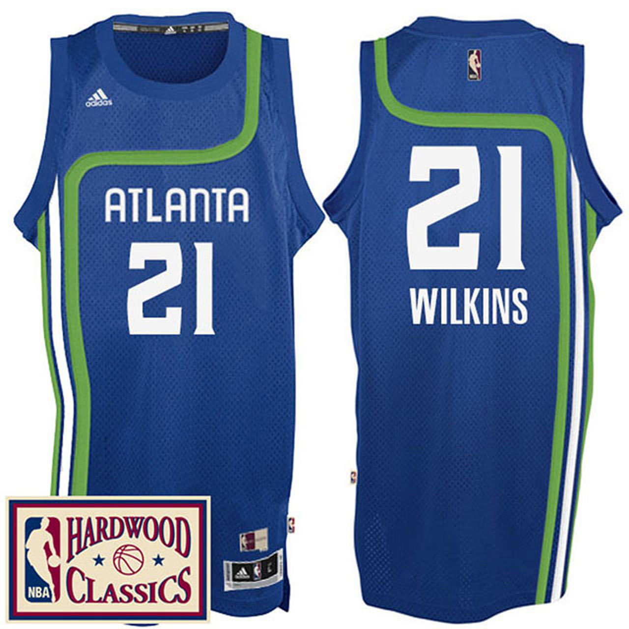 Male 2016-17 Season Atlanta Hawks #21 Hardwood Classics Throwback Royal Jersey Dominique Wilkins Jersey