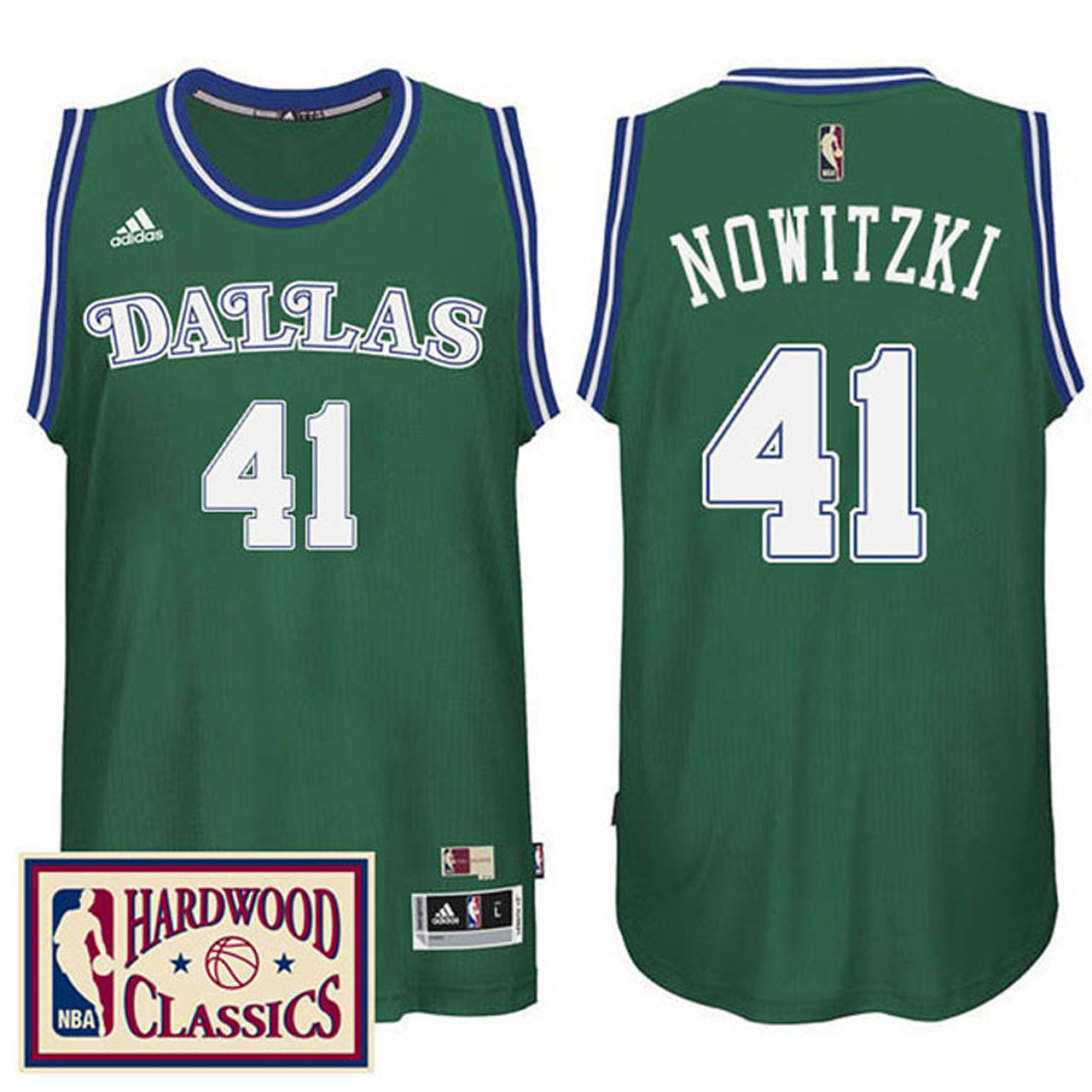 Male 2016-17 Season Dallas Mavericks #41 Hardwood Classics Throwback Green Jersey Dirk Nowitzki Jersey