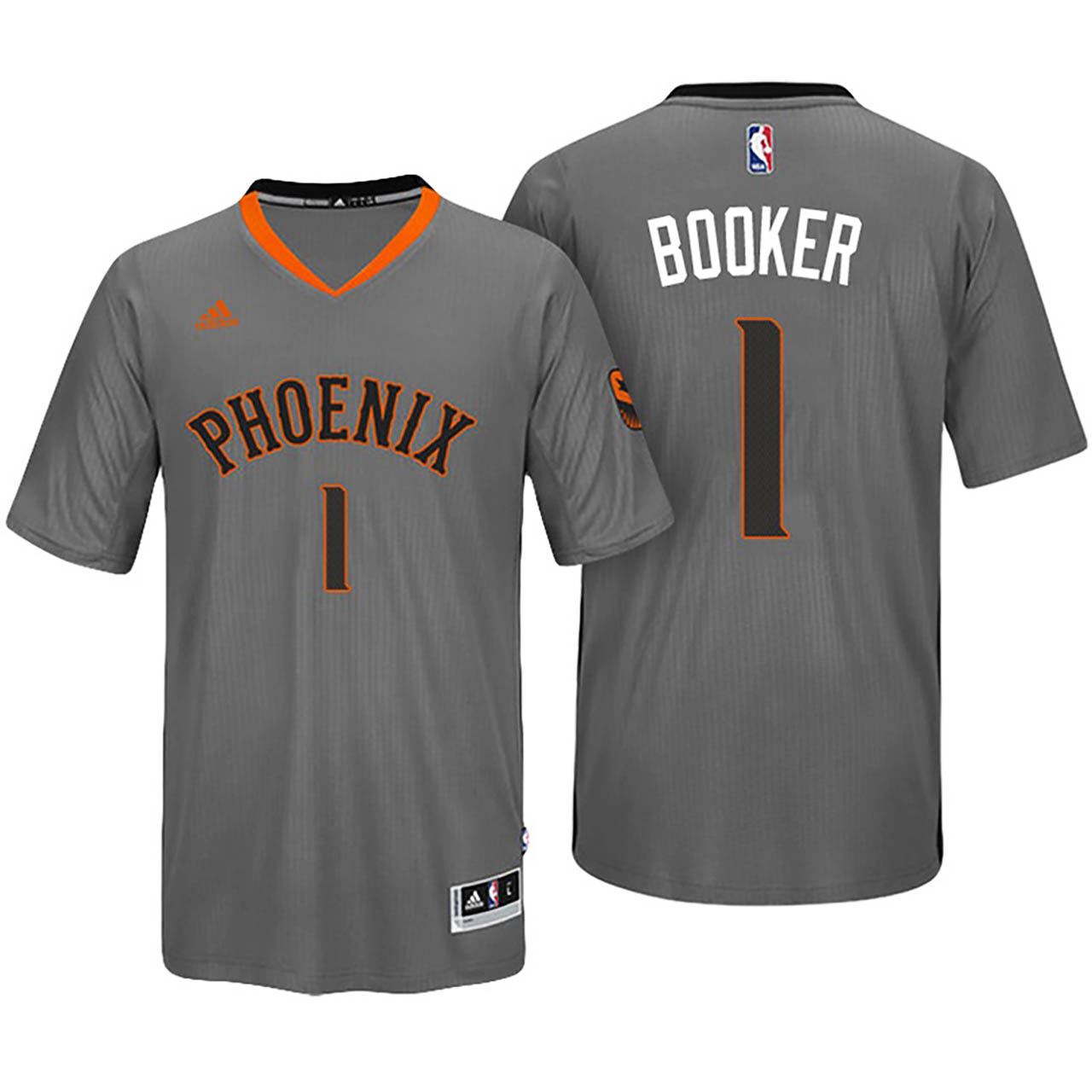 Male 2016-17 Season Devin Booker Phoenix Suns #1 New Swingman Charcoal Pride Sleeved Jersey