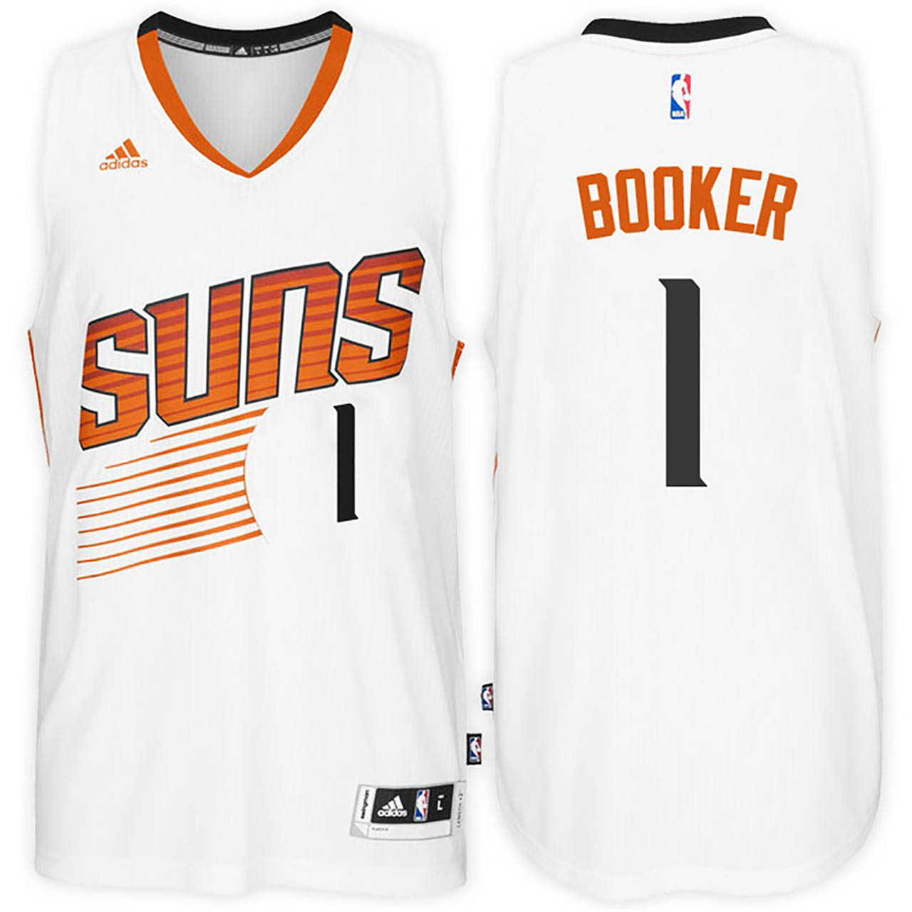 Male 2016-17 Season Devin Booker Phoenix Suns #1 New Swingman Home White Jersey