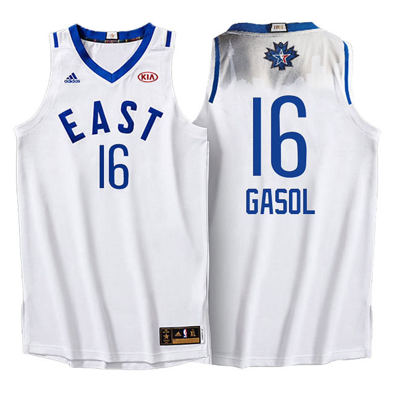 Male 2016 All-Star Eastern Bulls #16 Pau Gasol White Jersey