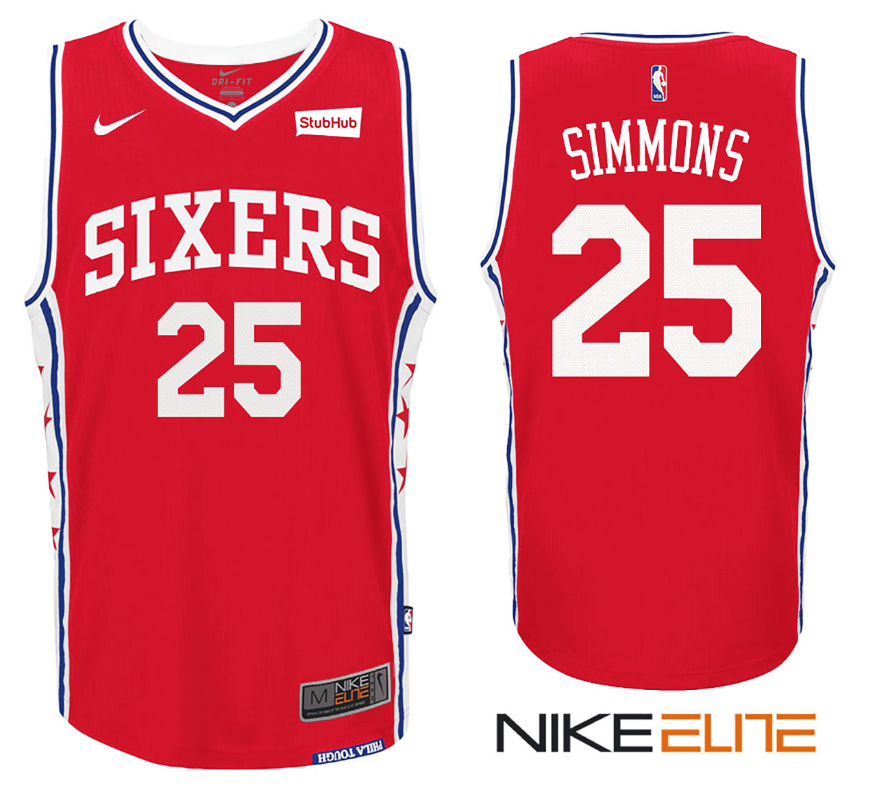 Male 2017-2018 New Season Ben Simmons Philadelphia 76ers #25 Red Alternate Jersey