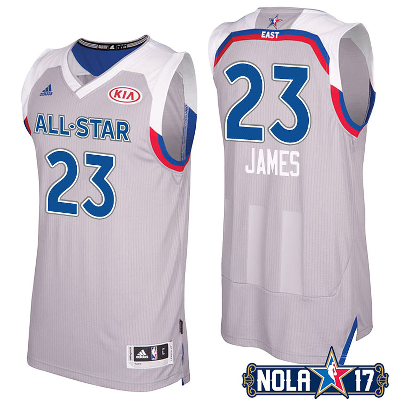 Male 2017 All-Star Cavaliers LeBron James #23 Eastern Conference Gray Jersey