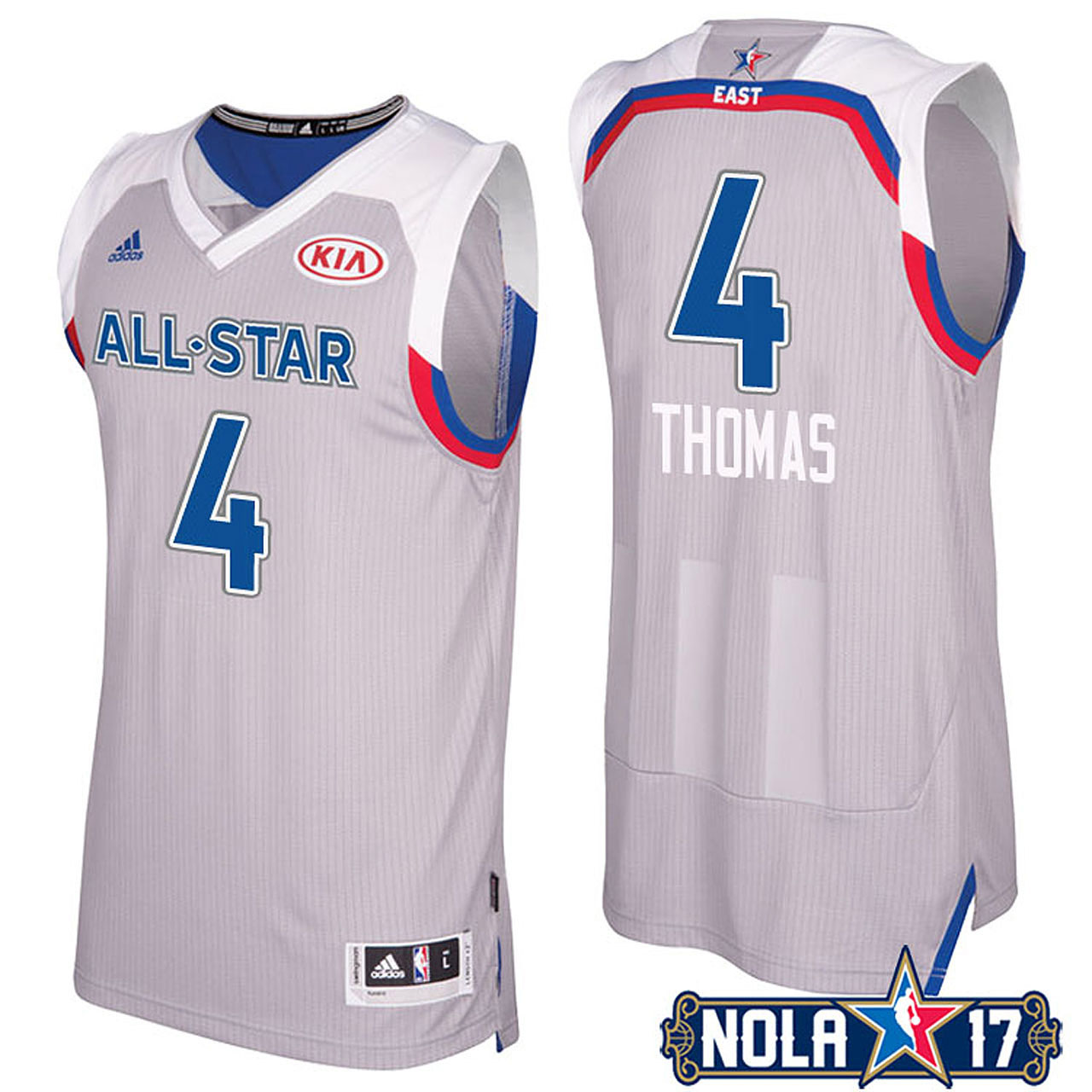 Male 2017 All-Star Celtics Isaiah Thomas #4 Eastern Conference Gray Jersey
