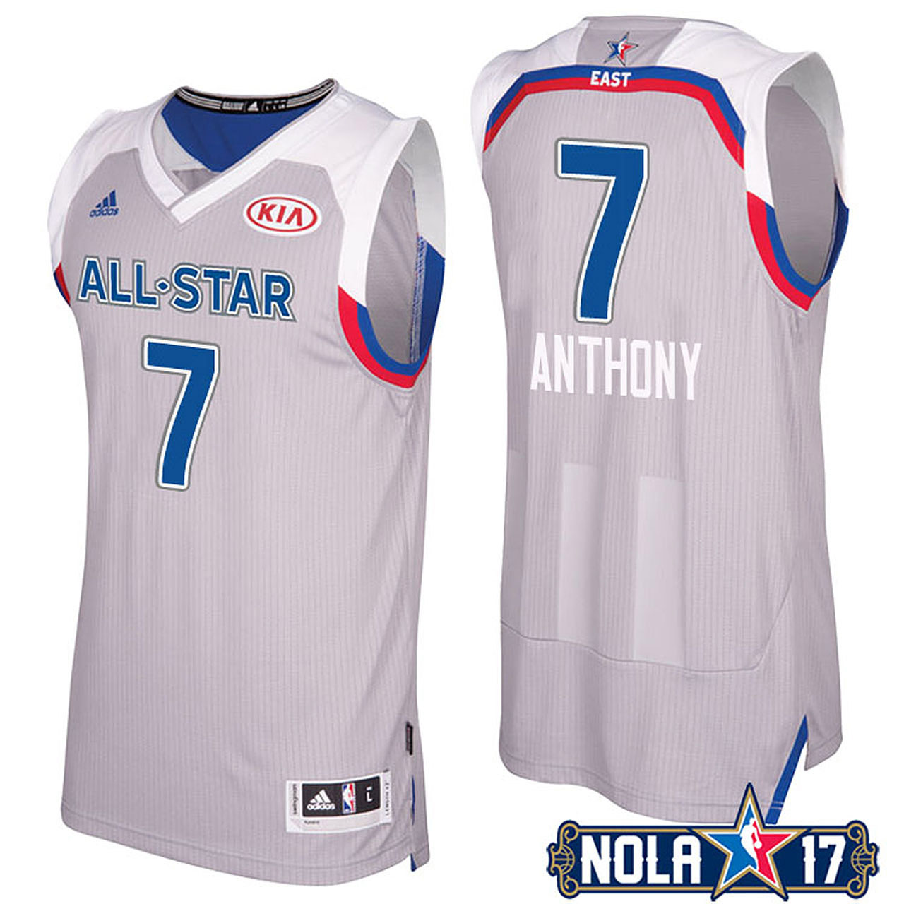 Male 2017 All-Star Knicks Carmelo Anthony #7 Eastern Conference Gray Jersey