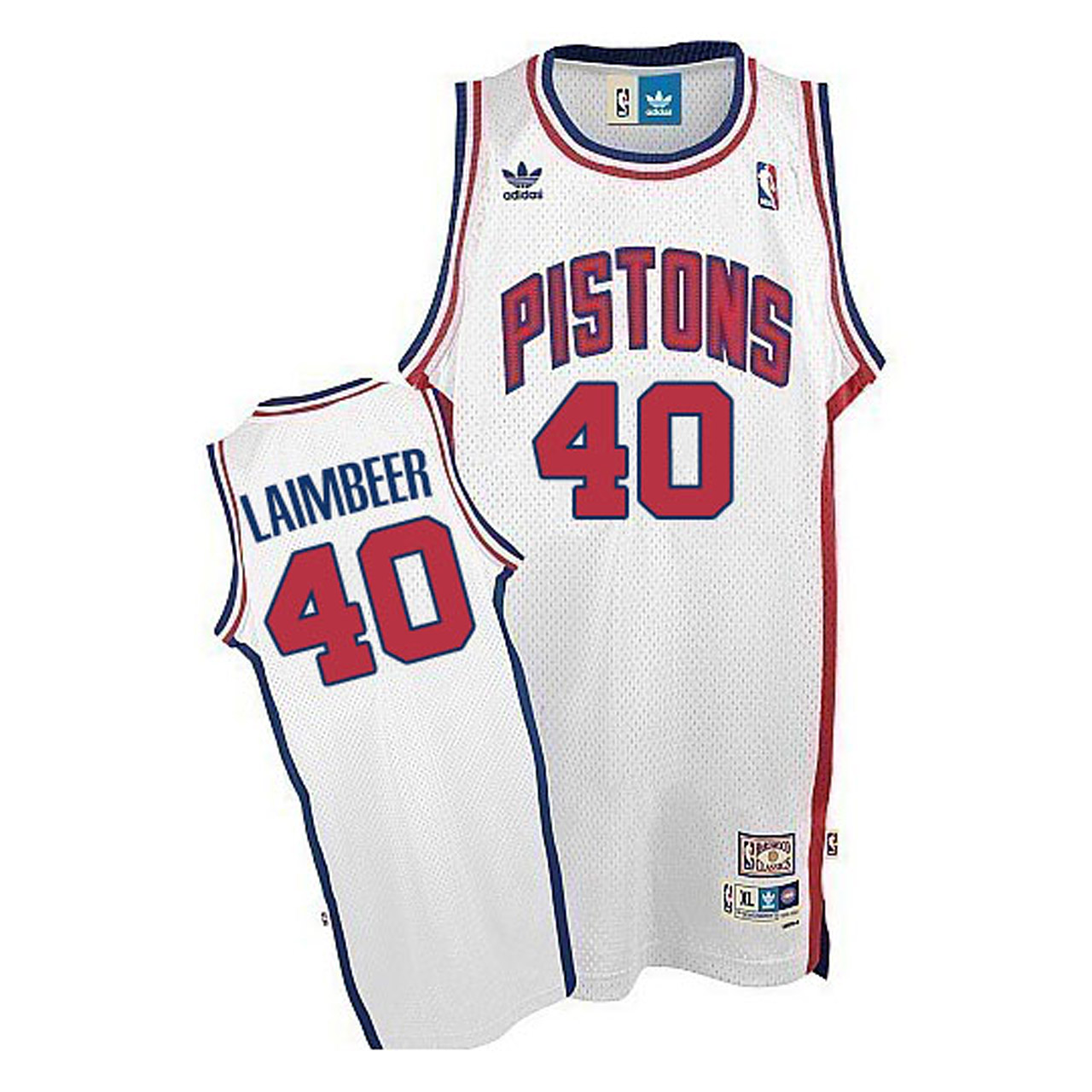 Male Bill Laimbeer #40 Detroit Pistons Swingman Throwback White Jersey