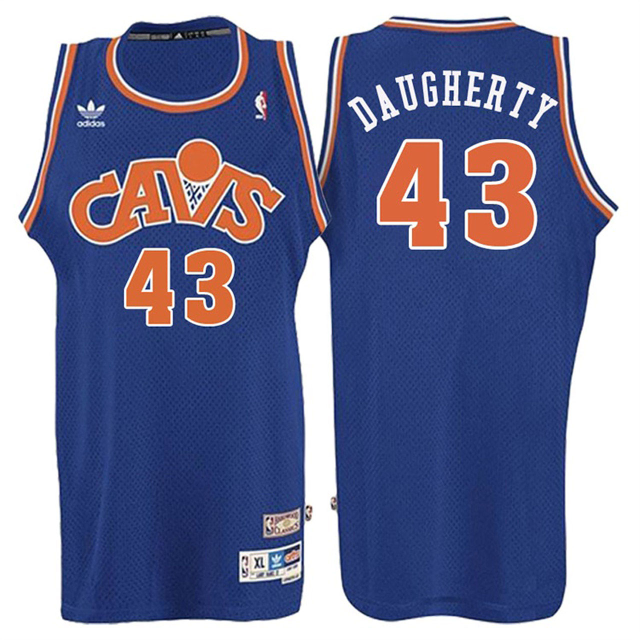 Male Brad Daugherty Cleveland Cavaliers #43 Retired Player Blue Hardwood Classic Swingman Jersey