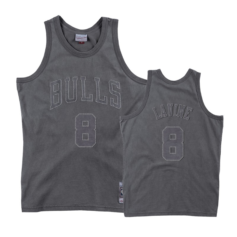 Male Chicago Bulls Zach LaVine #8 Gray Washed Out Jersey