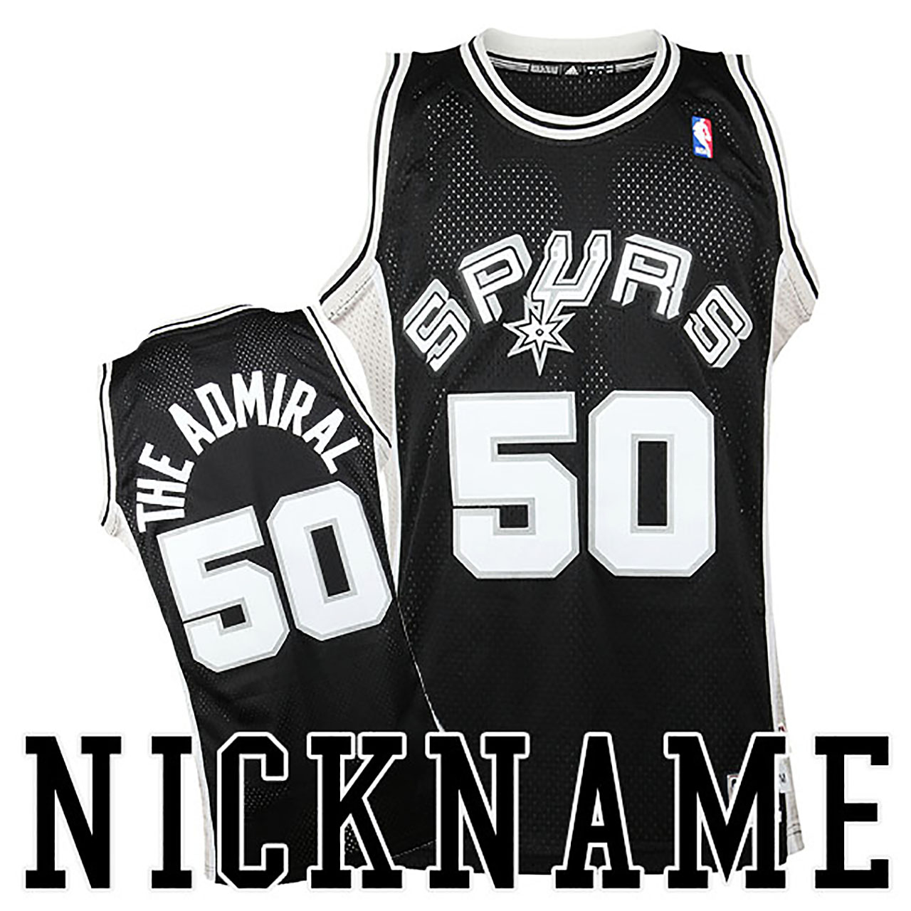 Male David Robinson #50 San Antonio Spurs Nickname The Admiral Throwback Jersey