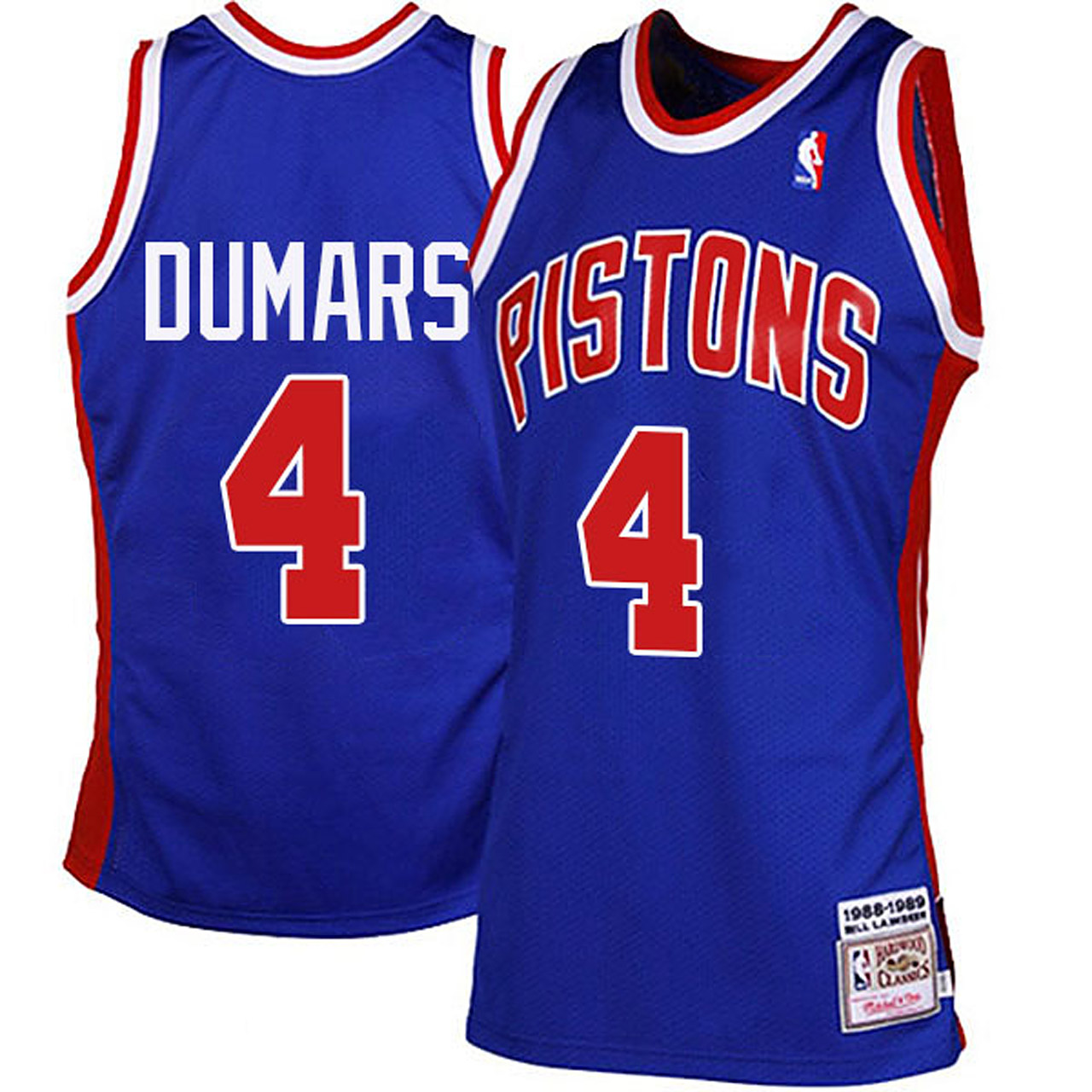 Male Detroit Pistons #4 Joe Dumars Mitchell & Ness Throwback Blue Jersey