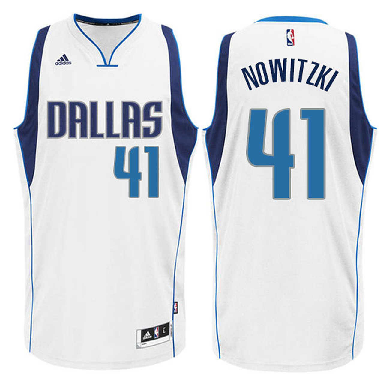 Male Dirk Nowitzki Dallas Mavericks #41 New Swingman White Jersey