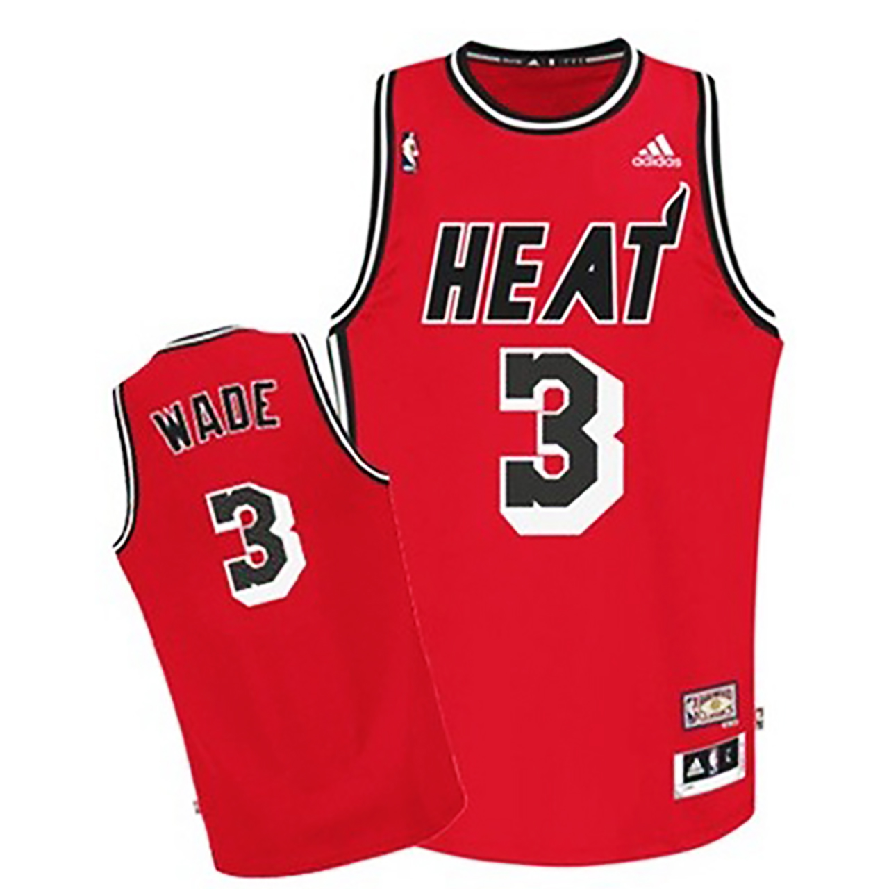 Male Dwyane Wade Miami Heat #3 Hardwood Classic Swingman Red Jersey