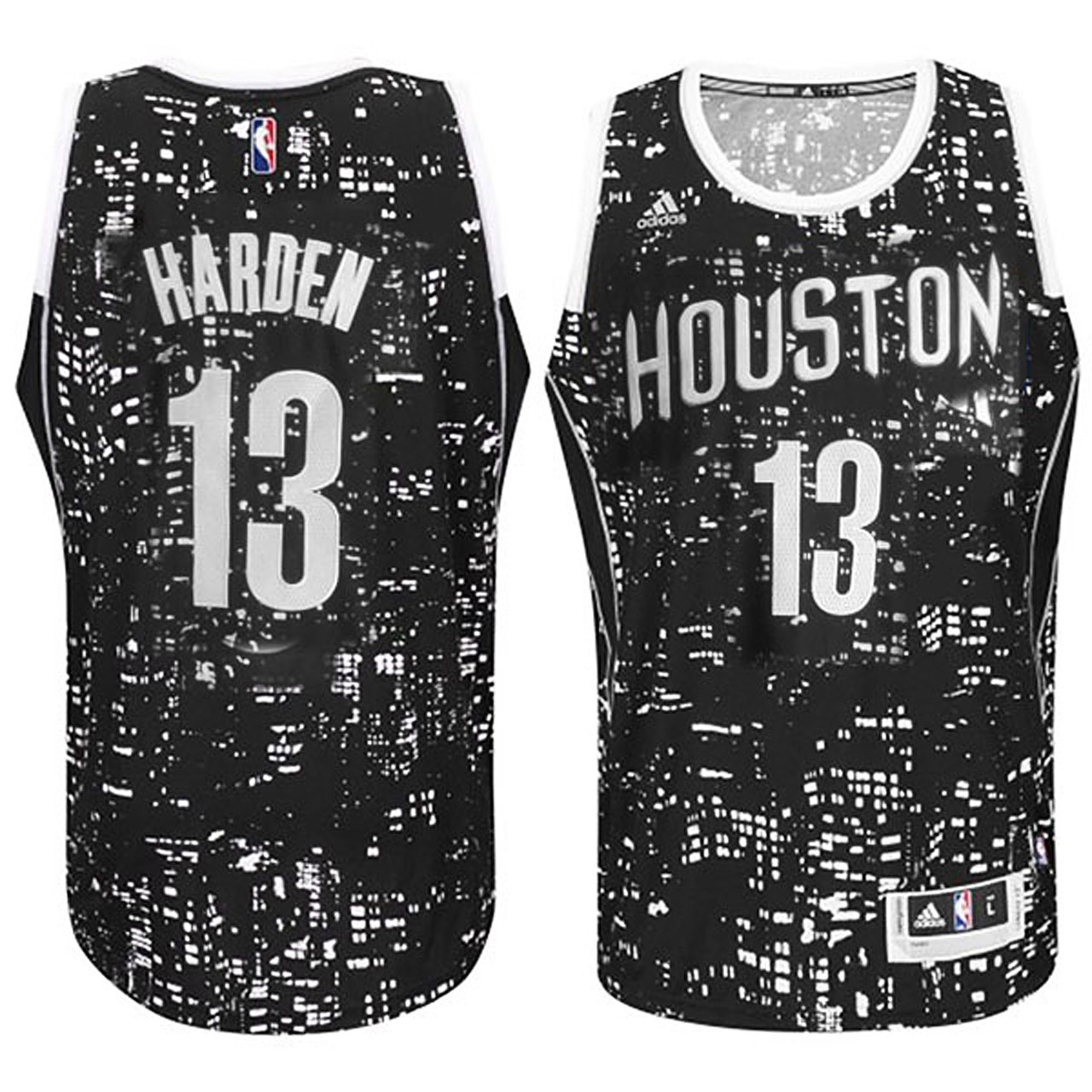 Male Houston Rockets #13 James Harden City Lights Black Swingman Jersey
