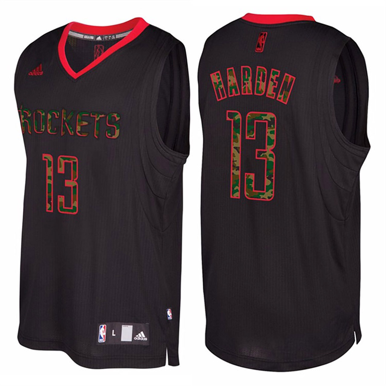 Male James Harden Houston Rockets #13 Black Camo Fashio Swingman Jersey