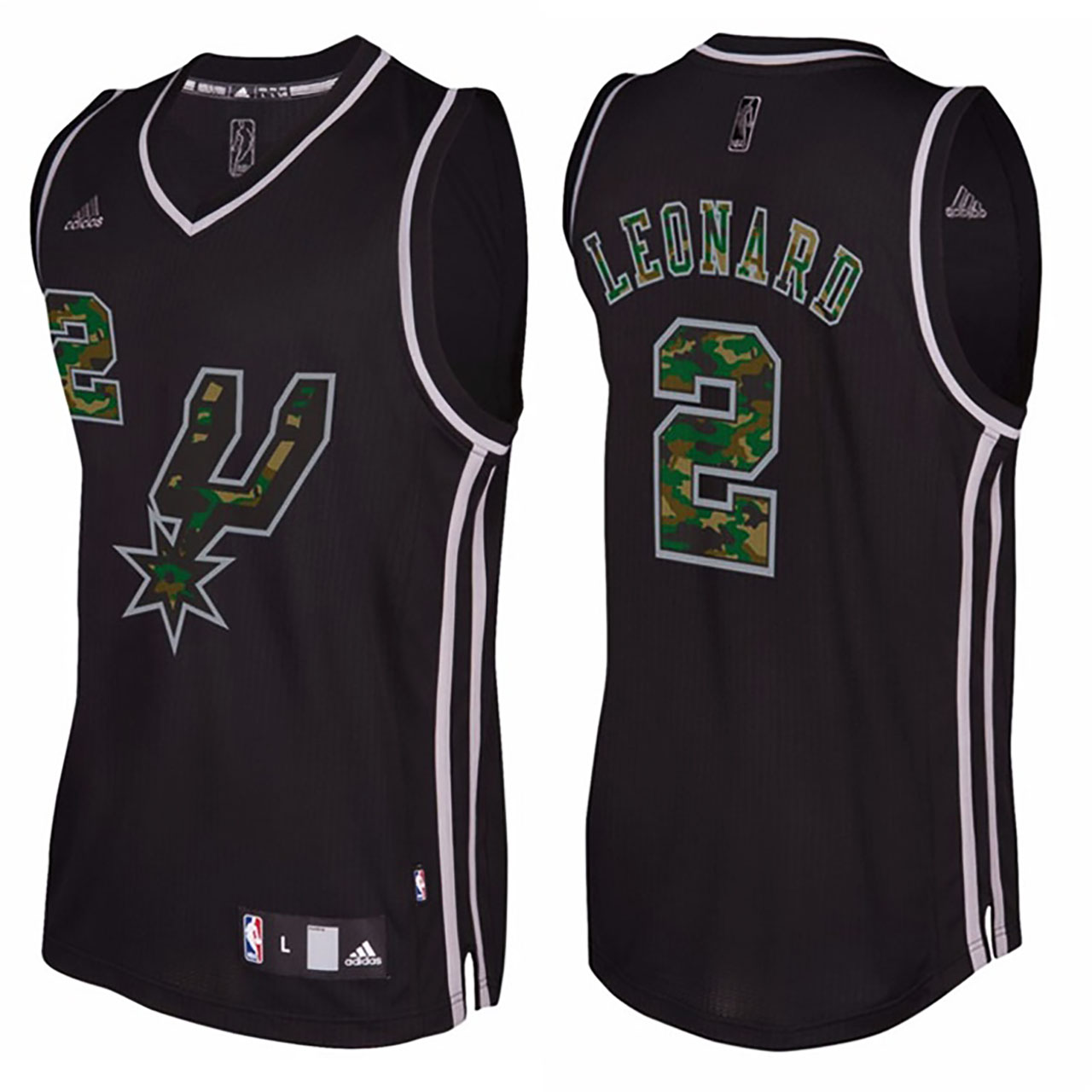 Male Kawhi Leonard San Antonio Spurs #2 Black Camo Fashio Swingman Jersey