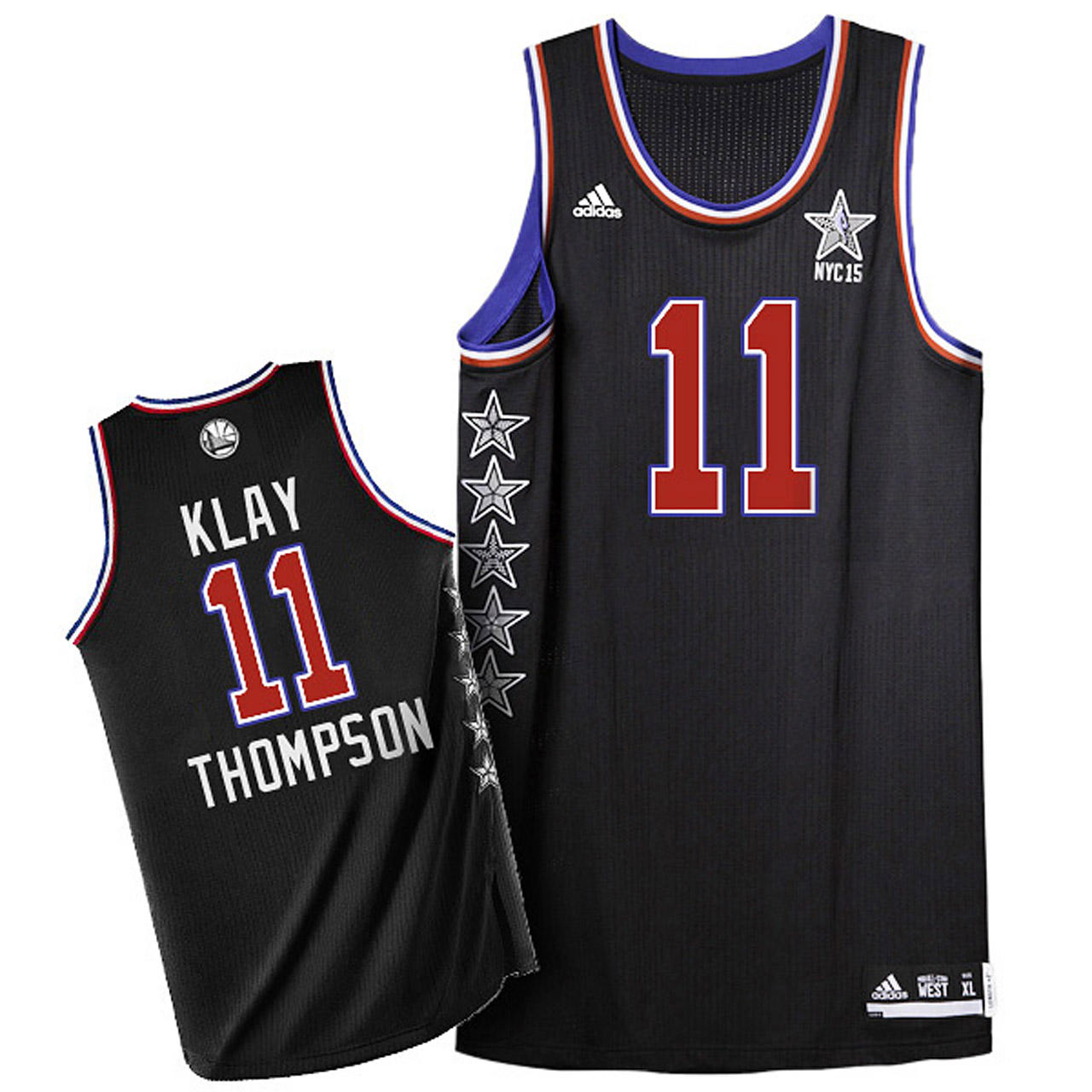 Male Klay Thompson 2015 NBA NYC All-Star Western Conference #11 Black Jersey