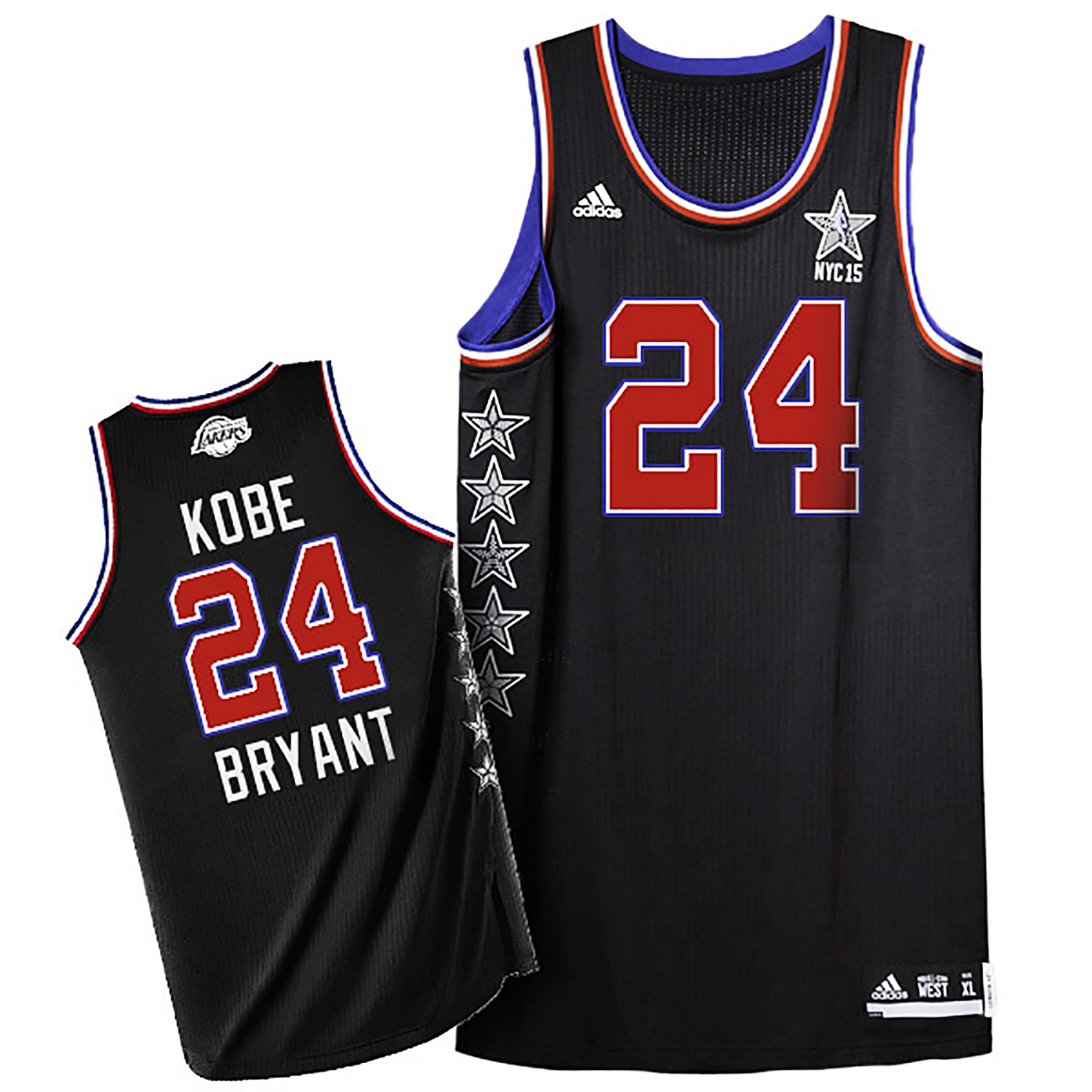 Male Kobe Bryant 2015 NBA NYC All-Star Western Conference #24 Black Jersey