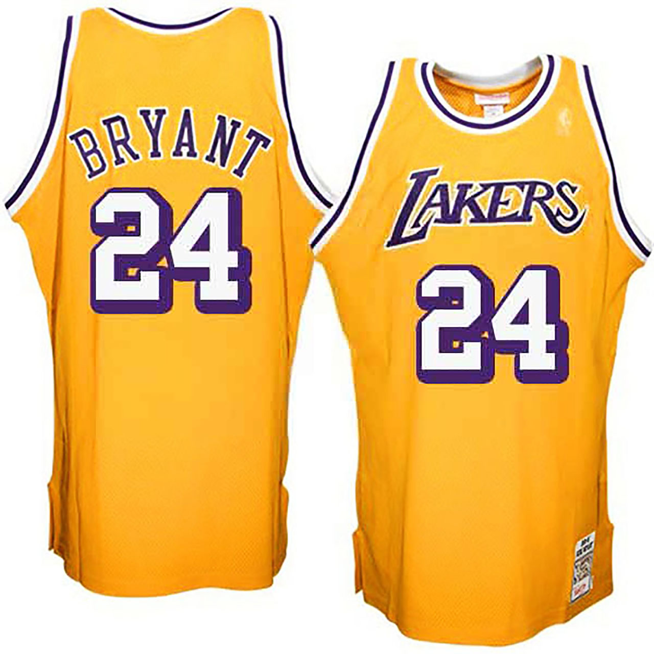 Male Kobe Bryant Los Angeles Lakers #24 Hardwood Classic 1970s Throwback Yellow Jersey