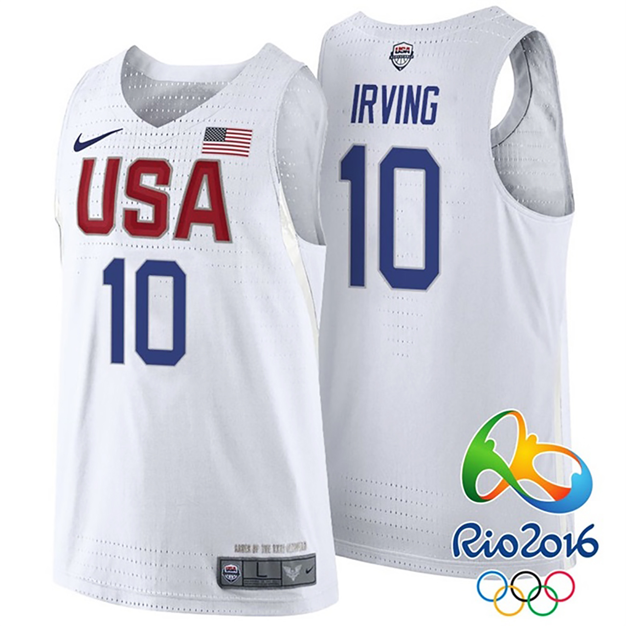 Male Kyrie Irving USA Dream Twelve Team #10 2016 Rio Olympics White Jersey