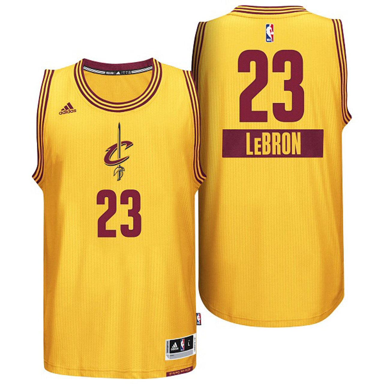 Male LeBron James Cleveland Cavaliers #23 2014 Christmas Day Yellow Swingman Jersey