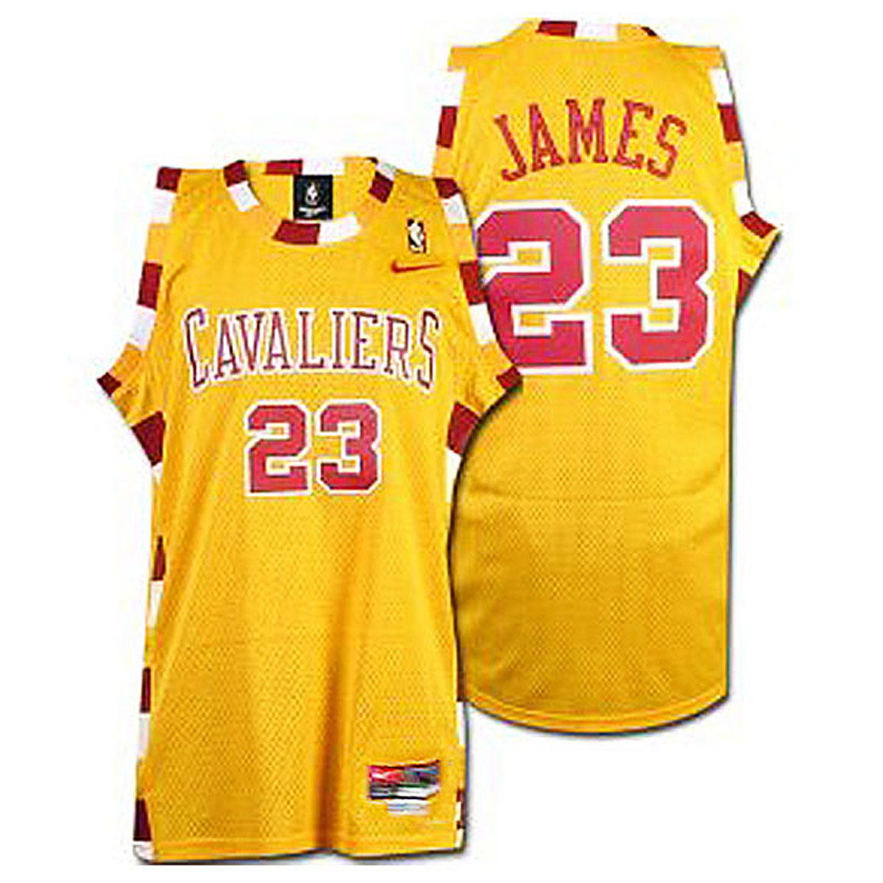 Male LeBron James Cleveland Cavaliers #23 Hardwood Classic Throwback Yellow Jersey