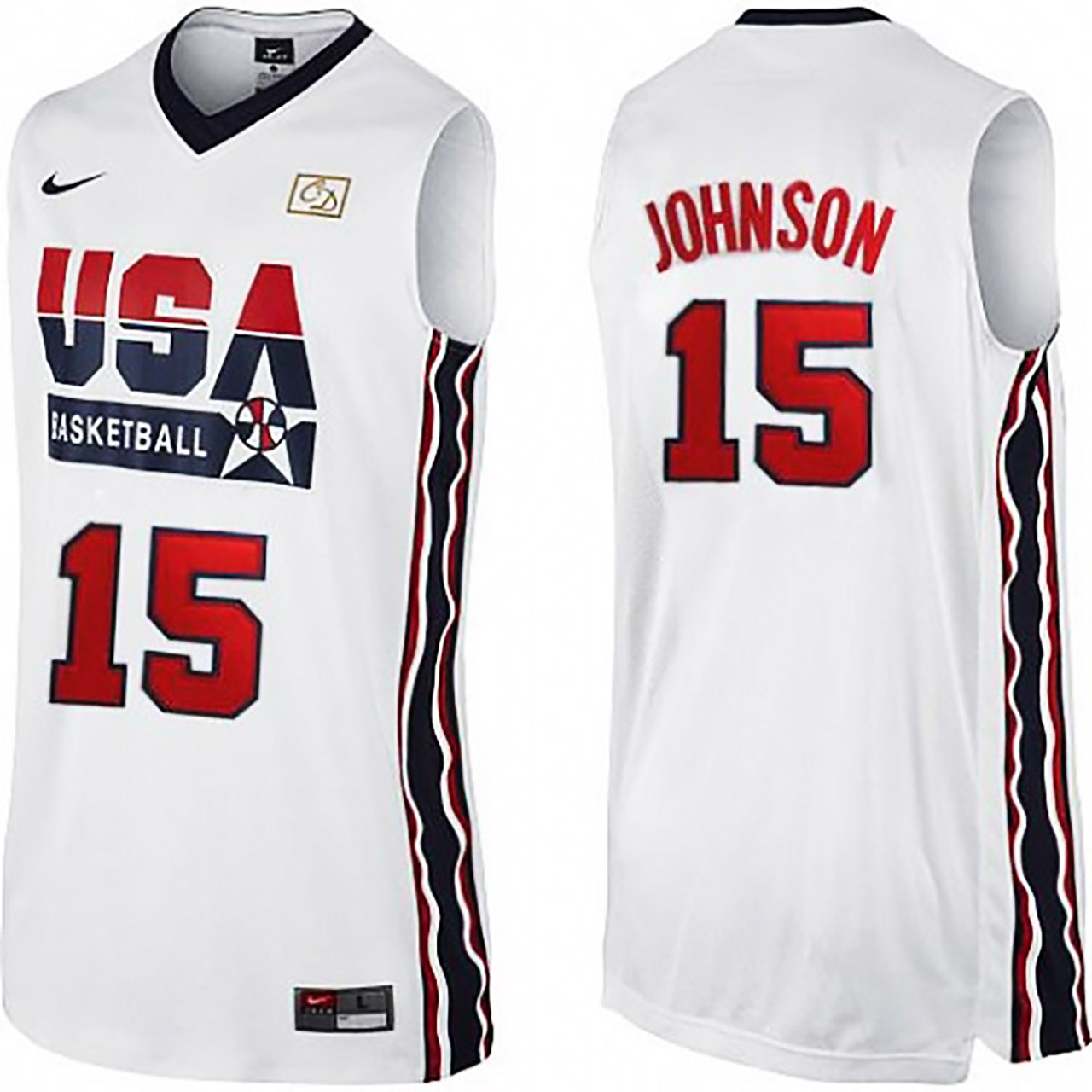 Male Magic Johnson 1992 USA Dream Team #15 White Jersey