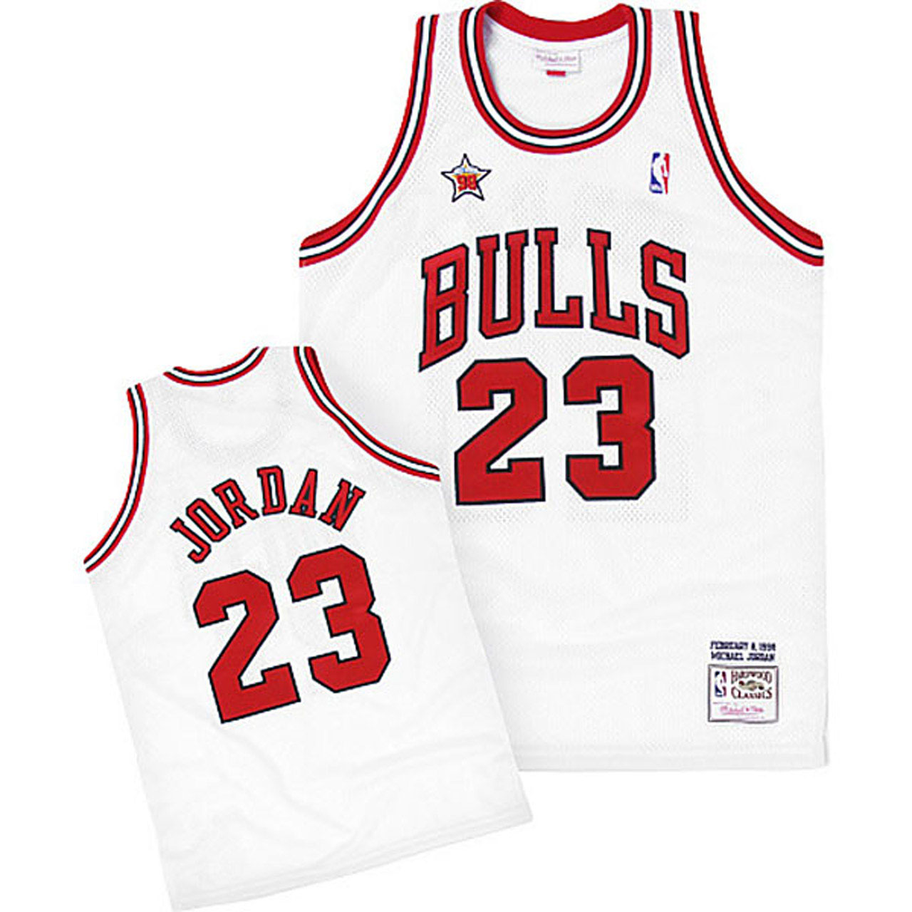 Male Michael Jordan Mitchell & Ness Chicago Bulls 1998 All-Star White Jersey