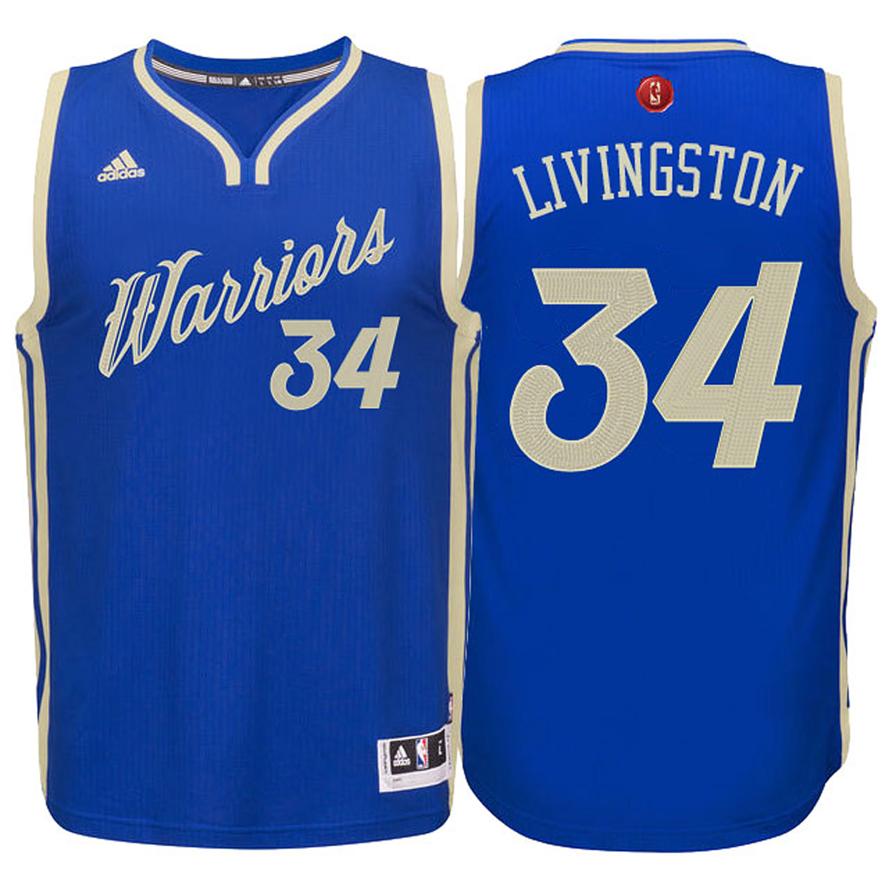 Male NBA 2015-16 Season Golden State Warriors #34 Shaun Livingston Christmas Blue Jersey