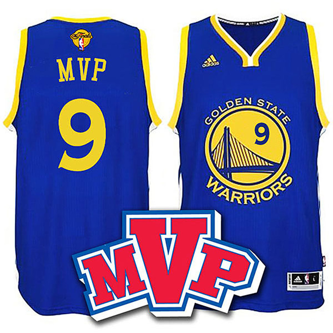 Male NBA 2015 Finals Warriors Andre Iguodala MVP New Swingman Blue Jersey