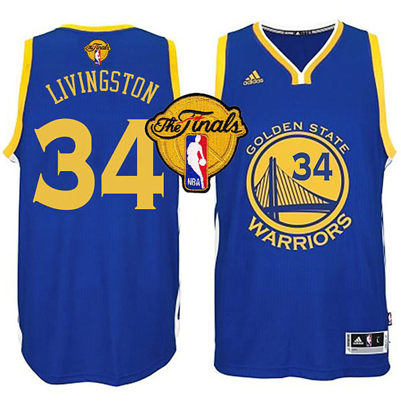 Male NBA 2015 Finals Warriors Shaun Livingston New Swingman Blue Jersey