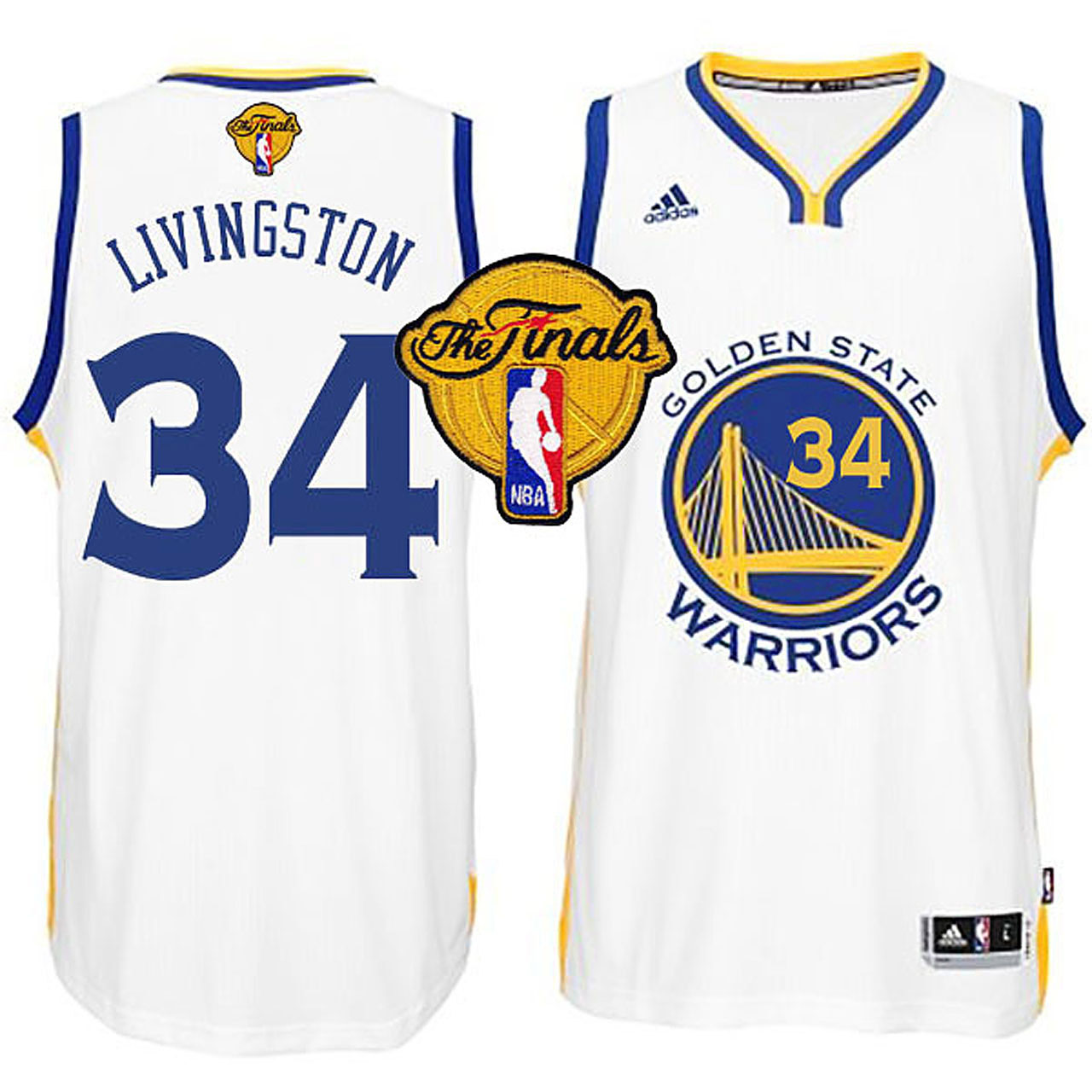 Male NBA 2015 Finals Warriors Shaun Livingston New Swingman White Jersey