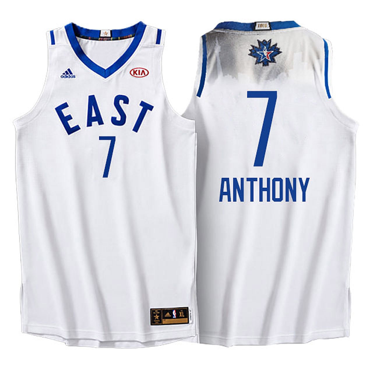 Male NBA 2016 Toronto All Star Eastern Conference Knicks #7 Carmelo Anthony White Jersey