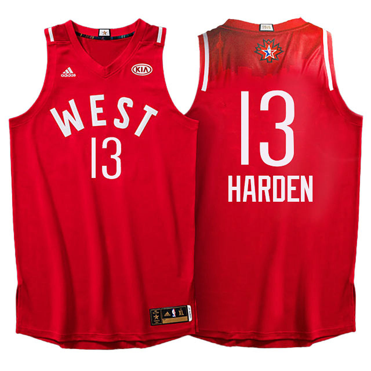 Male NBA 2016 Toronto All Star Western Conference Rockets #13 James Harden Red Jersey