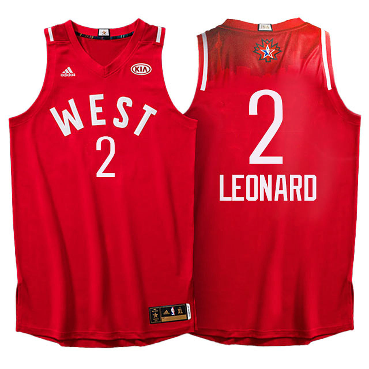 Male NBA 2016 Toronto All Star Western Conference Spurs #2 Kawhi Leonard Red Jersey