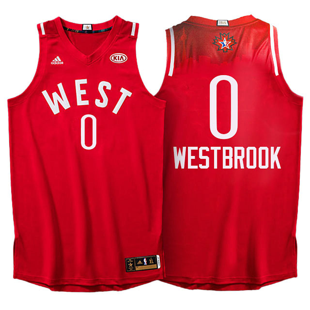 Male NBA 2016 Toronto All Star Western Conference Thunder #0 Russell Westbrook Red Jersey