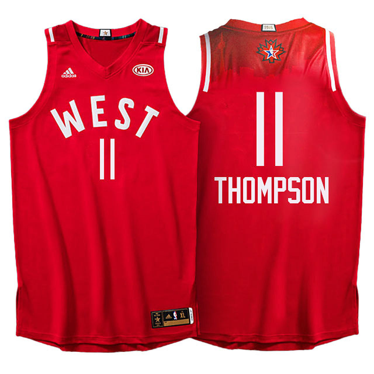 Male NBA 2016 Toronto All Star Western Conference Warriors #11 Klay Thompson Red Jersey