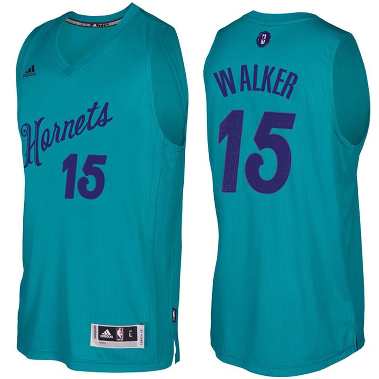 Male NBA Charlotte Hornets #15 Kemba Walker Teal 2016-17 Christmas Day Jersey