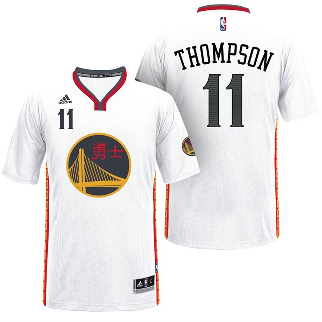 Male NBA Golden State Warriors #11 Klay Thompson White 2017 Chinese New Year Swingman Jersey