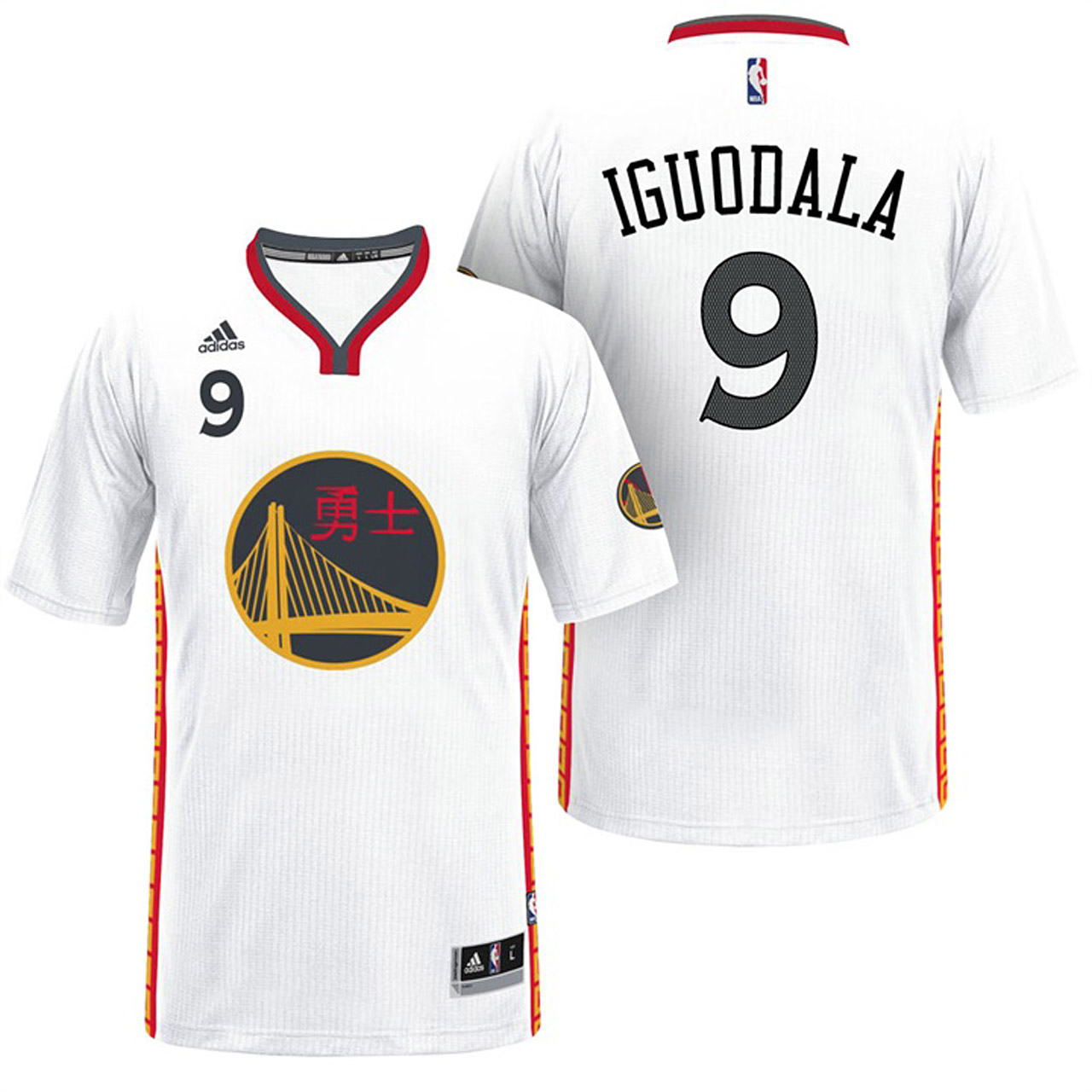 Male NBA Golden State Warriors #9 Andre Iguodala White 2017 Chinese New Year Swingman Jersey