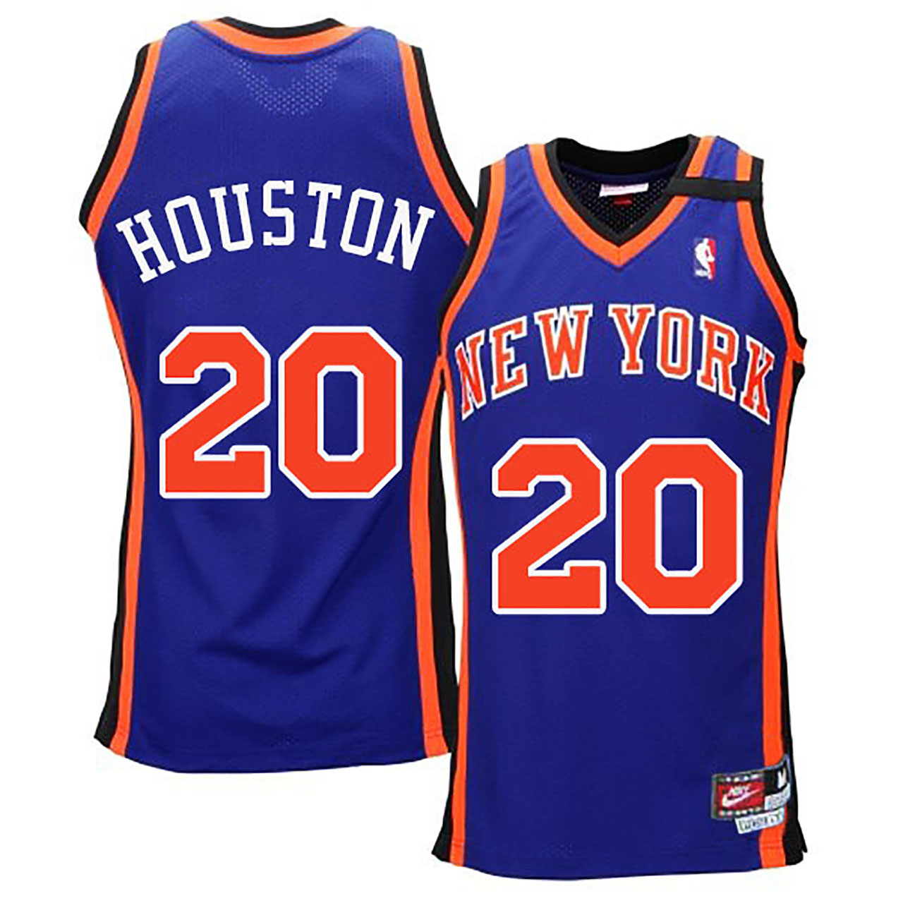 Male New York Knicks #20 Allan Houston HWC Throwback Blue Jersey
