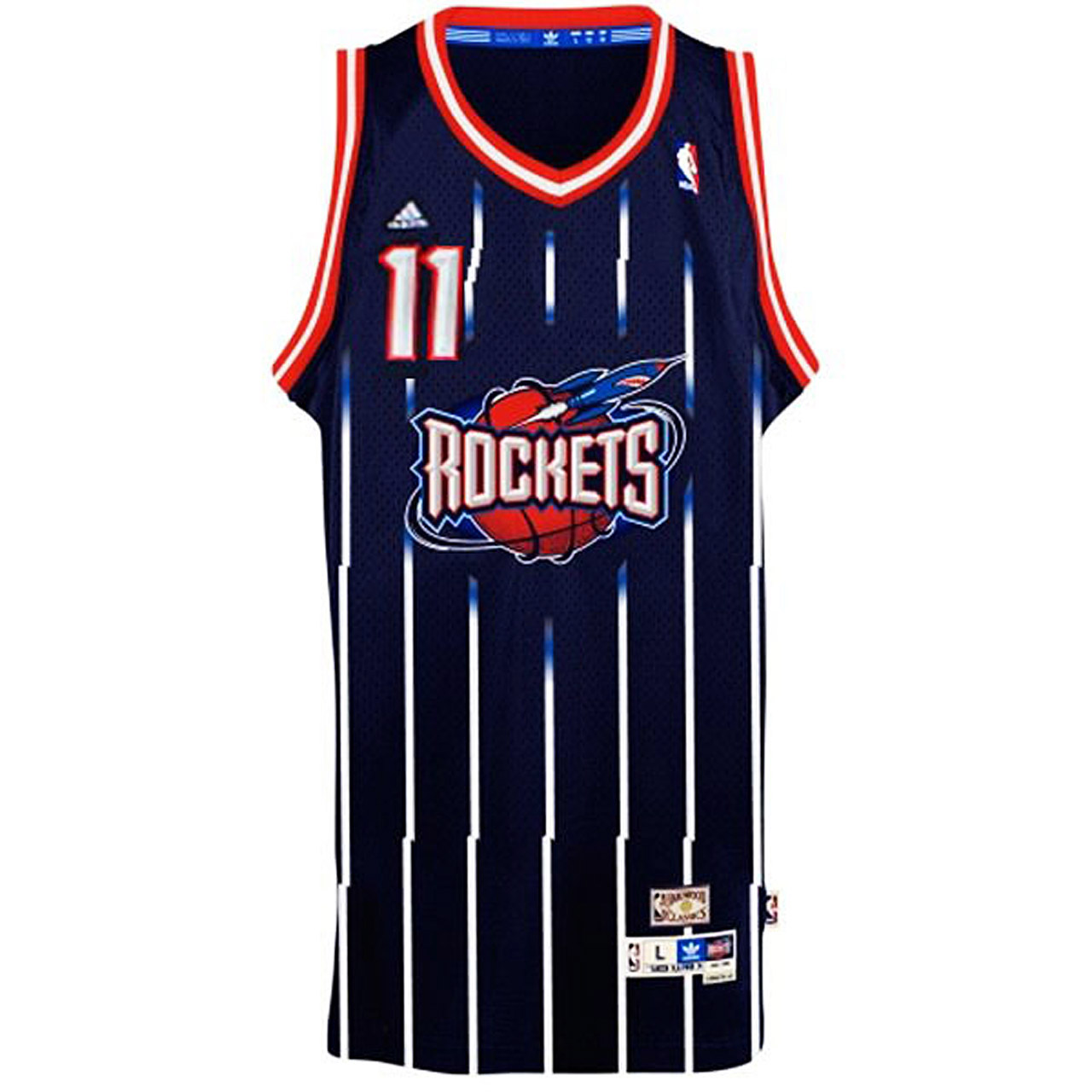 Male Yao Ming NBA Houston Rockets #11 Hardwood Classics Swingman Navy Blue Jersey