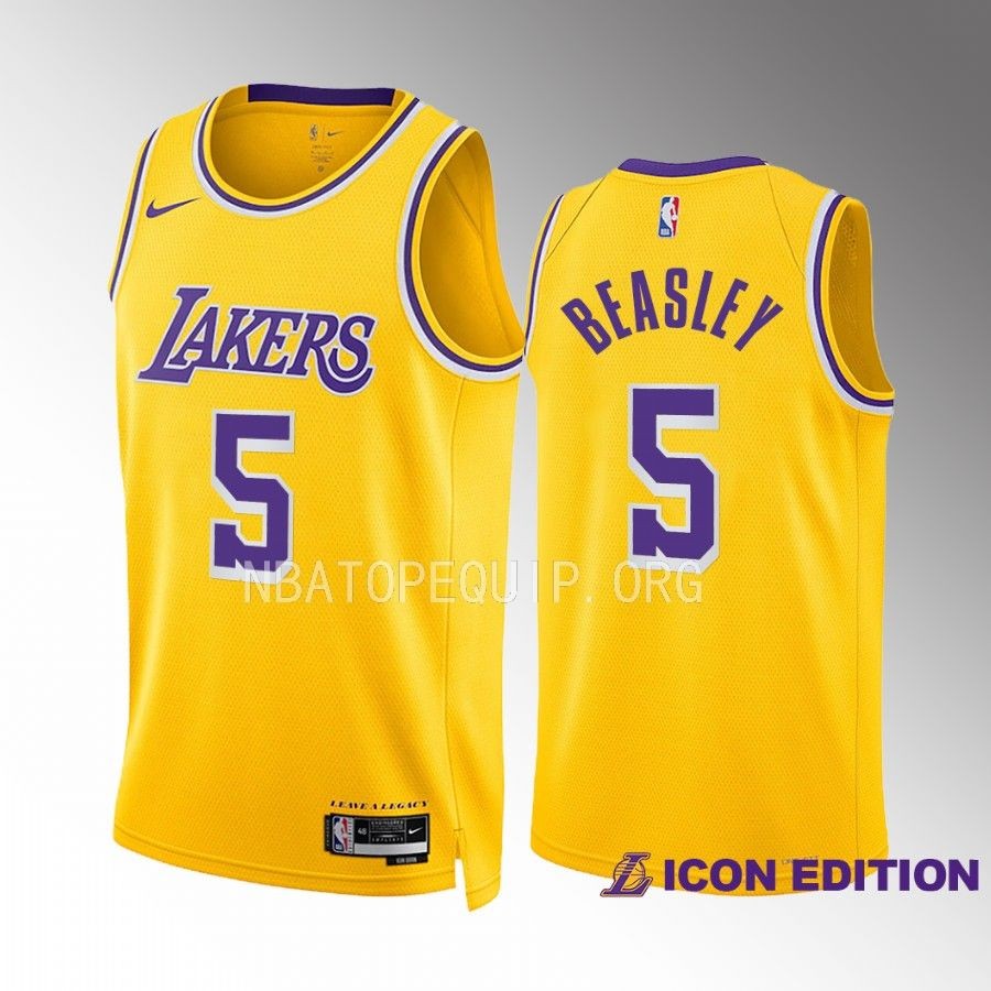 Malik Beasley Los Angeles Lakers Gold Icon Edition 2022-23 Men Jersey Swingman
