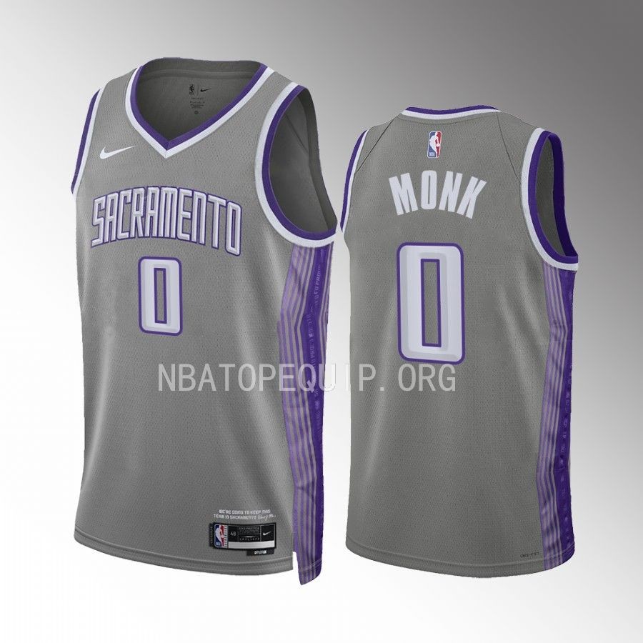Malik Monk 2022-23 Sacramento Kings Grey #0 City Edition Jersey Swingman