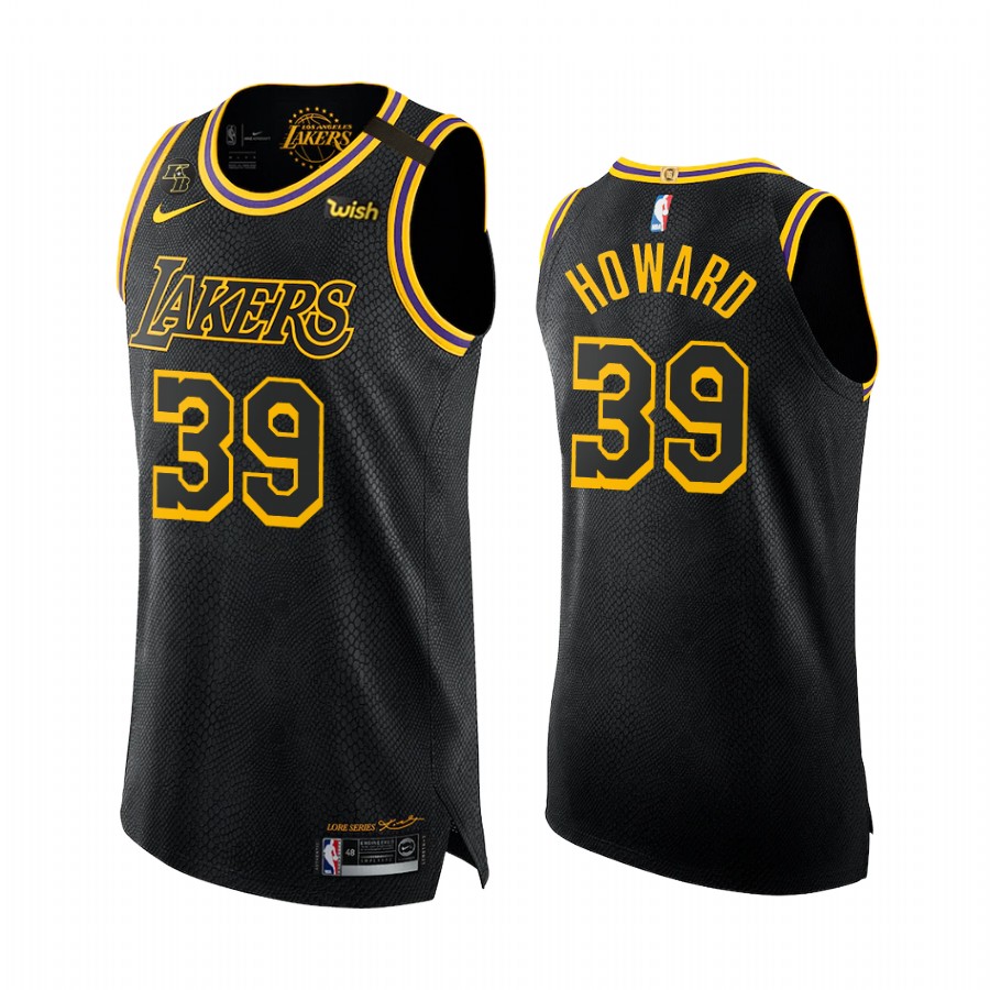 Mamba Forever Dwight Howard Los Angeles Lakers Black Mamba Golden #39 Jersey