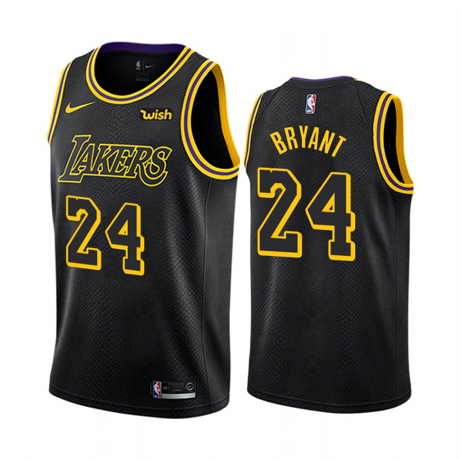 Mamba Forever Kobe Bryant Los Angeles Lakers Black City #24 Jersey
