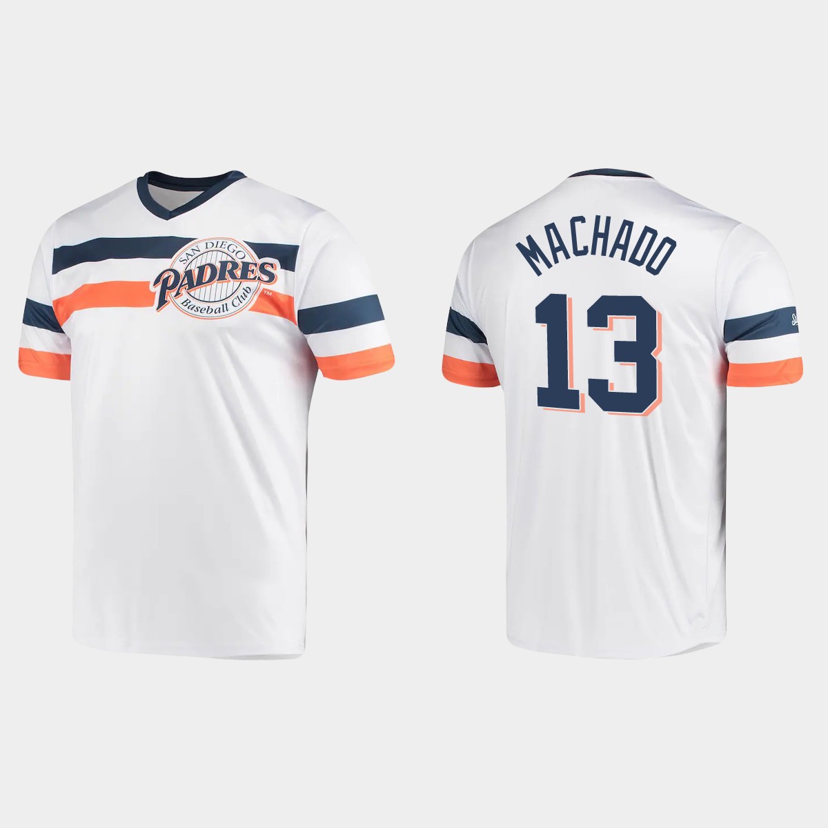 Manny Machado San Diego Padres Cooperstown Collection V-Neck Jersey - White